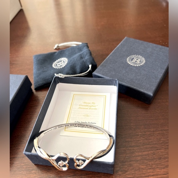 Sterling silver-plated bangle with Engraved sentiment for‎ your granddaughter. - Picture 1 of 4